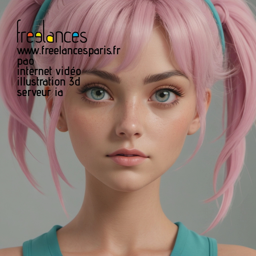 Pao mise en page internet vidéo illustration 3d serveur IA générative AI freelance paris studio de création magazines 8l8uol30